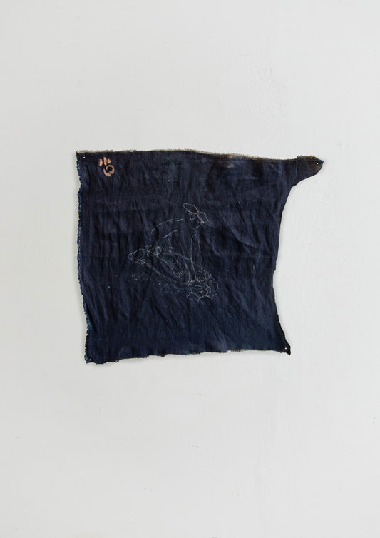 Navy burnt textile