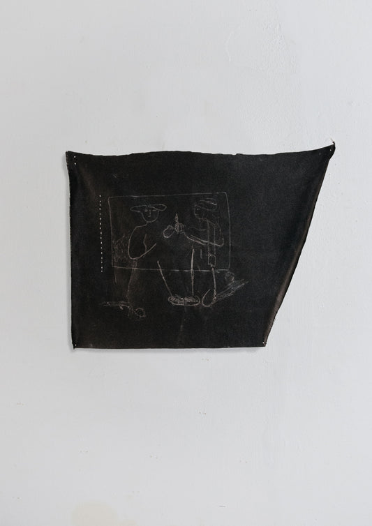 Black burnt textile