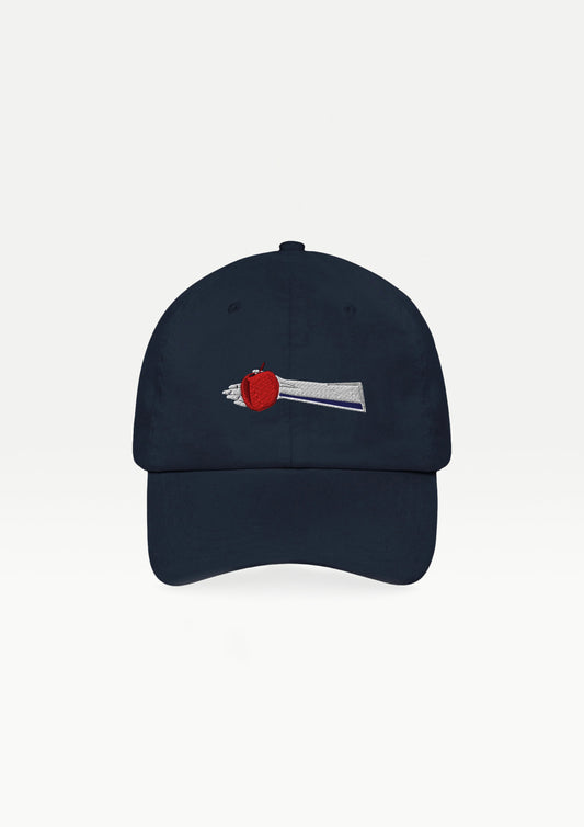 Hand with apple Navy cap